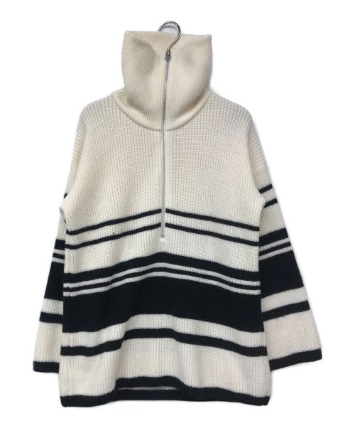 WRAPINKNOT（ラッピンノット）WRAPINKNOT (ラッピンノット) STUDIOUS (ステュディオス) OVERSIZE BORDER KNIT/オーバーサイズボーダーニット ベージュの古着・服飾アイテム