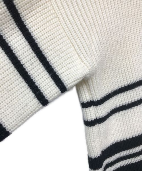 WRAPINKNOT（ラッピンノット）WRAPINKNOT (ラッピンノット) STUDIOUS (ステュディオス) OVERSIZE BORDER KNIT/オーバーサイズボーダーニット ベージュの古着・服飾アイテム