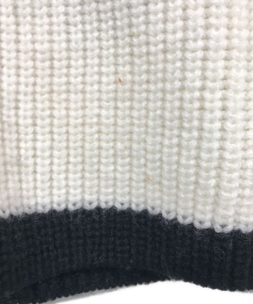 WRAPINKNOT（ラッピンノット）WRAPINKNOT (ラッピンノット) STUDIOUS (ステュディオス) OVERSIZE BORDER KNIT/オーバーサイズボーダーニット ベージュの古着・服飾アイテム