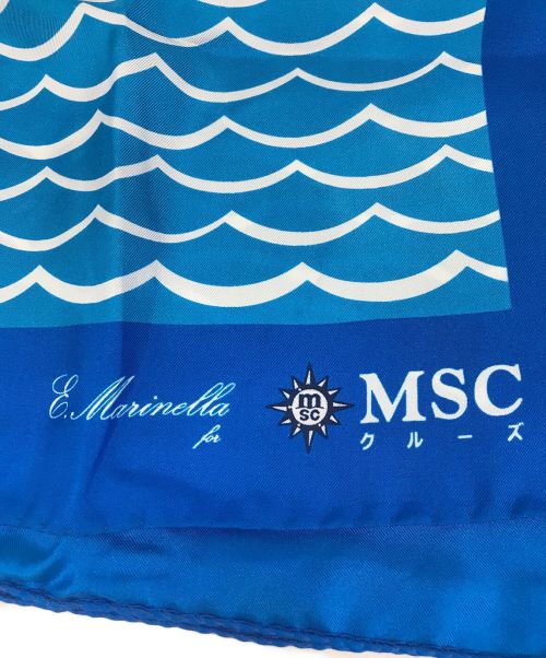 E MARINELLA（イー マリネッラ）E MARINELLA (イー マリネッラ) スカーフ ブルーの古着・服飾アイテム