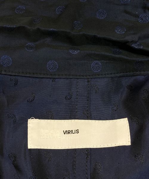 TOGA VIRILIS（トーガ ビリリース）TOGA VIRILIS (トーガ ビリリース) Jacquard Long Coat ネイビー サイズ:48の古着・服飾アイテム