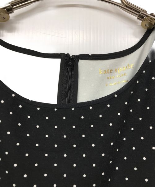 Kate Spade（ケイトスペード）Kate Spade (ケイトスペード) ララビー ドット タイ ウェスト ポンテ ドレス ブラック サイズ:Sの古着・服飾アイテム