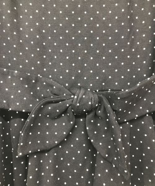 Kate Spade（ケイトスペード）Kate Spade (ケイトスペード) ララビー ドット タイ ウェスト ポンテ ドレス ブラック サイズ:Sの古着・服飾アイテム