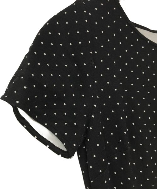 Kate Spade（ケイトスペード）Kate Spade (ケイトスペード) ララビー ドット タイ ウェスト ポンテ ドレス ブラック サイズ:Sの古着・服飾アイテム