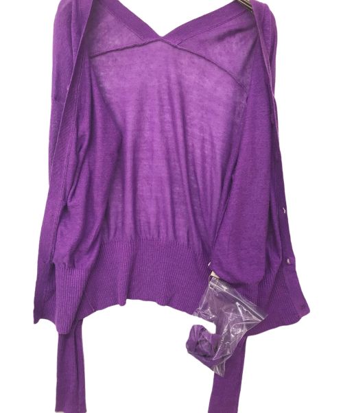 ESTNATION（エストネーション）ESTNATION (エストネーション) リネンカーディガン パープル サイズ:38の古着・服飾アイテム