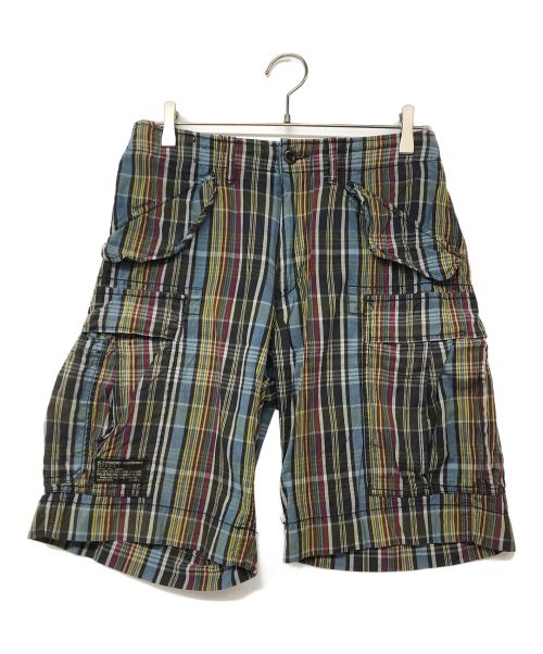 POLO RALPH LAUREN（ポロ・ラルフローレン）POLO RALPH LAUREN (ポロ・ラルフローレン) チェックハーフパンツ ネイビー サイズ:76cm (W30)の古着・服飾アイテム