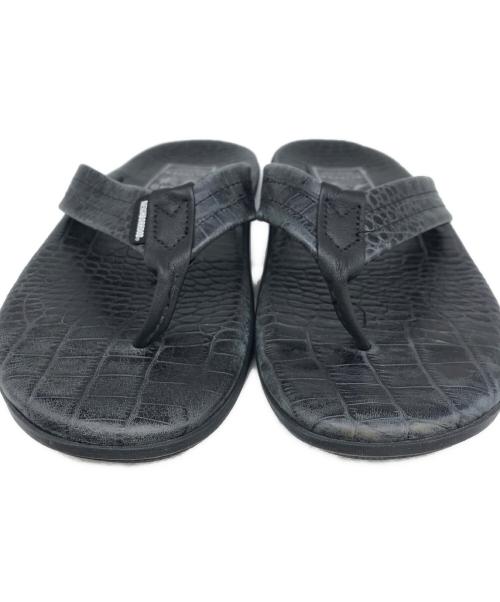 NEIGHBORHOOD（ネイバーフッド）NEIGHBORHOOD (ネイバーフッド) ISLAND SLIPPER (アイランドスリッパ) レザーサンダル ブラック サイズ:9の古着・服飾アイテム