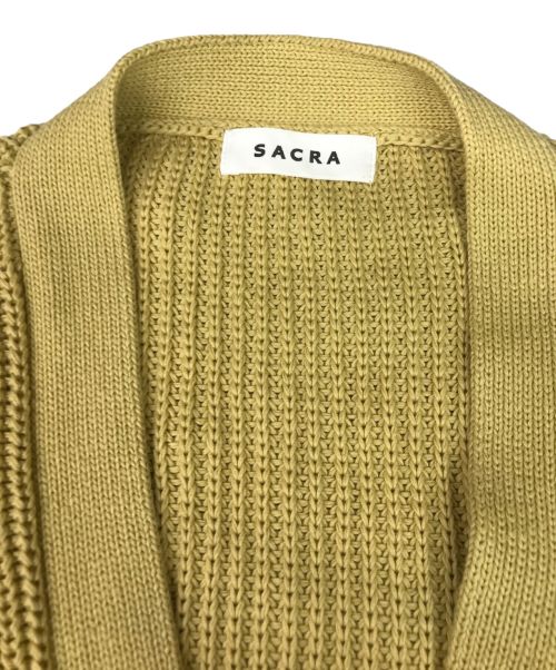 SACRA（サクラ）SACRA (サクラ) コードツイストコットンカーディガン イエロー サイズ:Mの古着・服飾アイテム