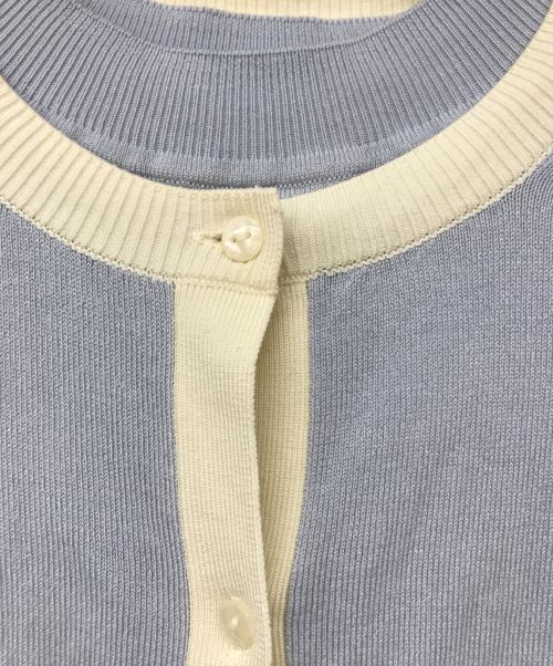 Snidel（スナイデル）Snidel (スナイデル) バイカラーニットアンサンブル ブルー×アイボリー サイズ:ONEの古着・服飾アイテム