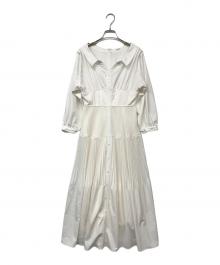 HER LIP TO（ハーリップトゥ）の古着「Pleated Open Shirt Dress/ワンピース」｜ホワイト
