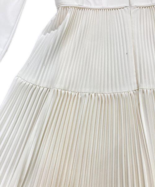 HER LIP TO（ハーリップトゥ）HER LIP TO (ハーリップトゥ) Pleated Open Shirt Dress/ワンピース ホワイト サイズ:Ｍの古着・服飾アイテム