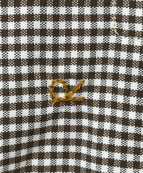 45R（フォーティファイブ・アール）45R (フォーティーファイブアール) 504オックスの908 4ポケットシャツ ホワイト×ブラウン サイズ:2の古着・服飾アイテム