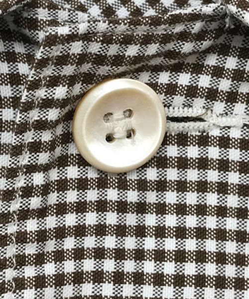 45R（フォーティファイブ・アール）45R (フォーティーファイブアール) 504オックスの908 4ポケットシャツ ホワイト×ブラウン サイズ:2の古着・服飾アイテム