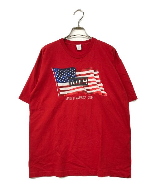 KITH（キス）KITH (キス) Tシャツ レッド サイズ:Lの古着・服飾アイテム