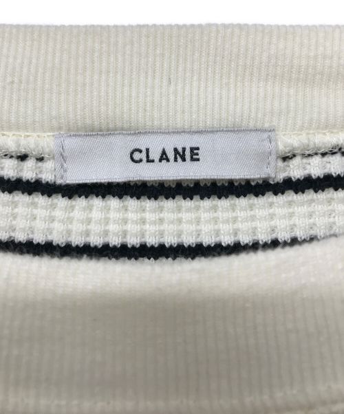 CLANE（クラネ）CLANE (クラネ) カットソー ブラック×ホワイト サイズ:Fの古着・服飾アイテム