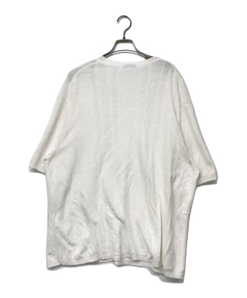 YLEVE（イレーヴ）YLEVE (イレーヴ) リネンコットンシャドーストライプS/Sクルーネックニット ホワイト サイズ:5の古着・服飾アイテム