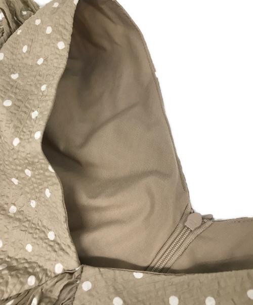 HER LIP TO（ハーリップトゥ）HER LIP TO (ハーリップトゥ) Miracle Wave Belted Dot Dress ベージュ サイズ:Mの古着・服飾アイテム