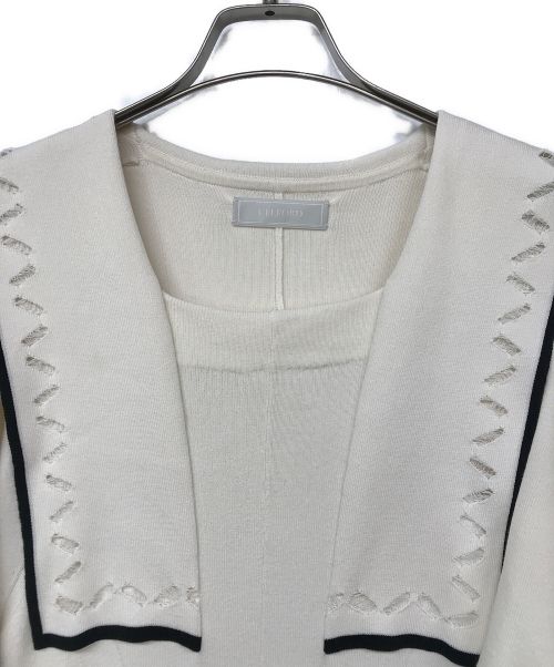 CELFORD（セルフォード）CELFORD (セルフォード) セーラーカラーニットワンピース ベージュ サイズ:36の古着・服飾アイテム