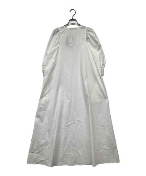 ESTNATION（エストネーション）ESTNATION (エストネーション) ボリュームスリーブワンピース ホワイト サイズ:Fの古着・服飾アイテム