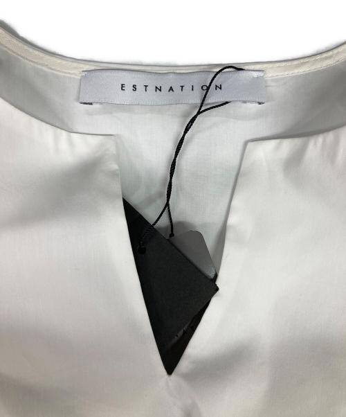 ESTNATION（エストネーション）ESTNATION (エストネーション) ボリュームスリーブワンピース ホワイト サイズ:Fの古着・服飾アイテム