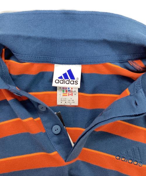 adidas（アディダス）adidas (アディダス) ボーダーポロシャツ オレンジ×ブルー サイズ:Ｓの古着・服飾アイテム