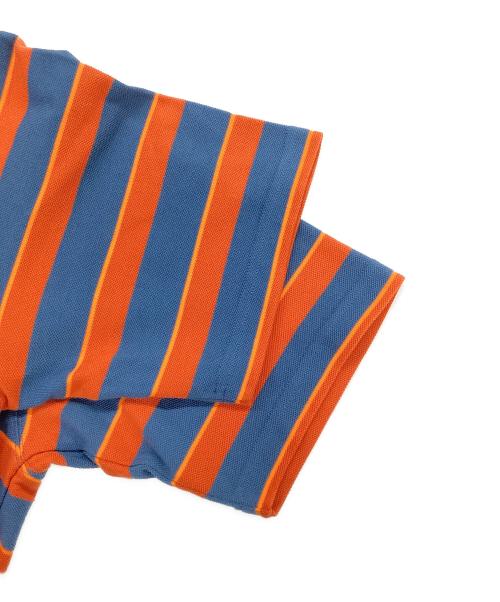 adidas（アディダス）adidas (アディダス) ボーダーポロシャツ オレンジ×ブルー サイズ:Ｓの古着・服飾アイテム
