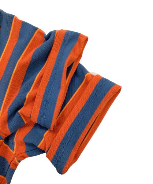 adidas（アディダス）adidas (アディダス) ボーダーポロシャツ オレンジ×ブルー サイズ:Ｓの古着・服飾アイテム