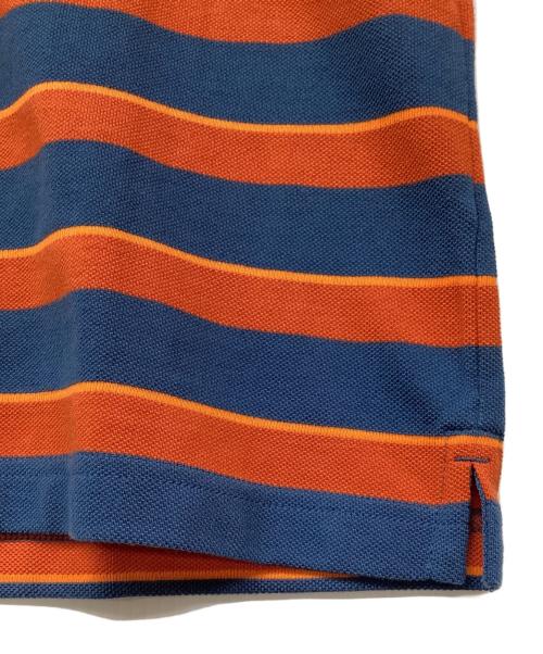 adidas（アディダス）adidas (アディダス) ボーダーポロシャツ オレンジ×ブルー サイズ:Ｓの古着・服飾アイテム
