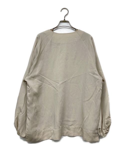 ebure（エブール）ebure (エブール) スキッパー 長袖 バルーンスリーブ ブラウス ベージュ サイズ:38の古着・服飾アイテム