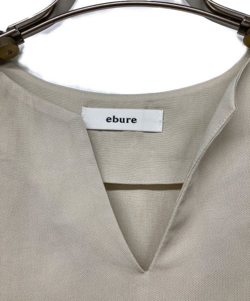 ebure（エブール）ebure (エブール) スキッパー 長袖 バルーンスリーブ ブラウス ベージュ サイズ:38の古着・服飾アイテム