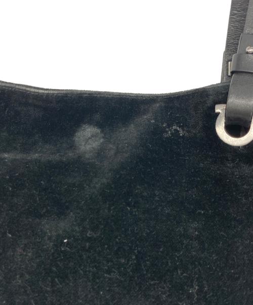 Salvatore Ferragamo（サルヴァトーレ フェラガモ）Salvatore Ferragamo (サルヴァトーレ フェラガモ) ベロアトートバッグ ブラックの古着・服飾アイテム