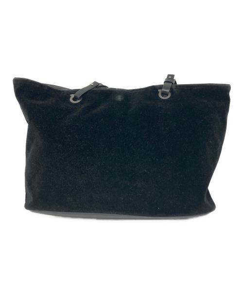 Salvatore Ferragamo（サルヴァトーレ フェラガモ）Salvatore Ferragamo (サルヴァトーレ フェラガモ) ベロアトートバッグ ブラックの古着・服飾アイテム
