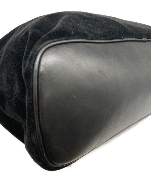 Salvatore Ferragamo（サルヴァトーレ フェラガモ）Salvatore Ferragamo (サルヴァトーレ フェラガモ) ベロアトートバッグ ブラックの古着・服飾アイテム