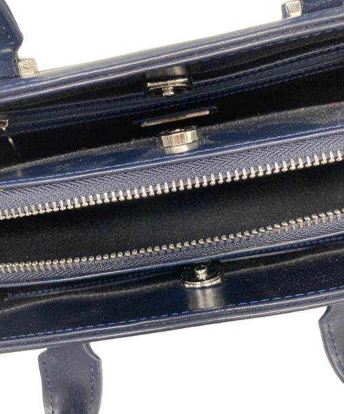 GRES（グレ）GRES (グレ) レザーハンドバッグ ネイビーの古着・服飾アイテム