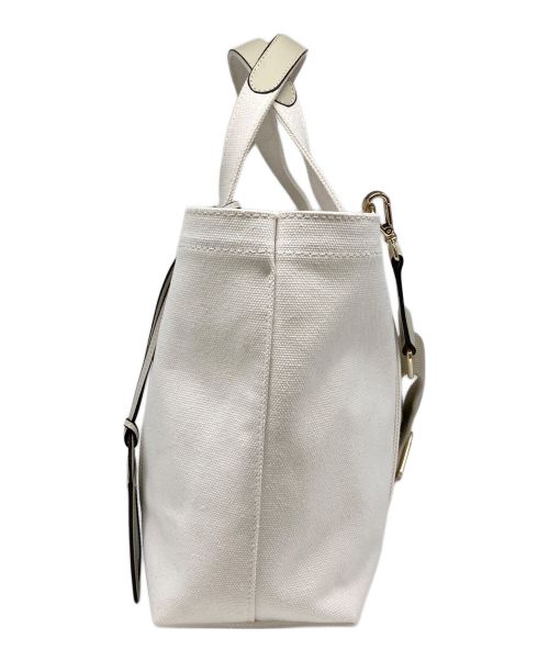 TILA MARCH（ティラマーチ）TILA MARCH (ティラマーチ) キャンバス2WAYトートバッグ ホワイトの古着・服飾アイテム