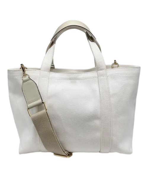 TILA MARCH（ティラマーチ）TILA MARCH (ティラマーチ) キャンバス2WAYトートバッグ ホワイトの古着・服飾アイテム