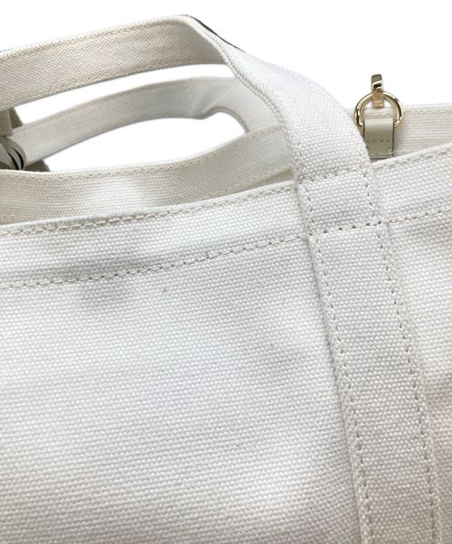 TILA MARCH（ティラマーチ）TILA MARCH (ティラマーチ) キャンバス2WAYトートバッグ ホワイトの古着・服飾アイテム