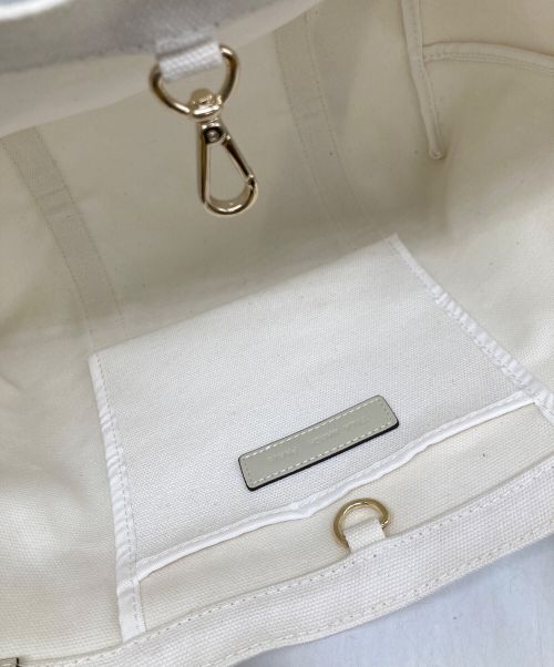 TILA MARCH（ティラマーチ）TILA MARCH (ティラマーチ) キャンバス2WAYトートバッグ ホワイトの古着・服飾アイテム