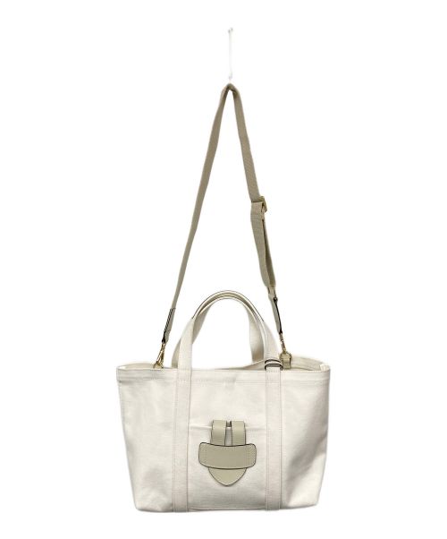 TILA MARCH（ティラマーチ）TILA MARCH (ティラマーチ) キャンバス2WAYトートバッグ ホワイトの古着・服飾アイテム