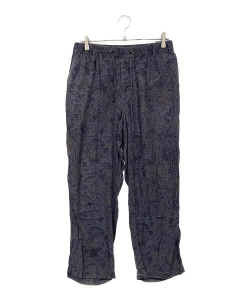 ESTNATION（エストネーション）ESTNATION (エストネーション) プリンテッドキュプライージーワイドパンツ ネイビー サイズ:XLの古着・服飾アイテム