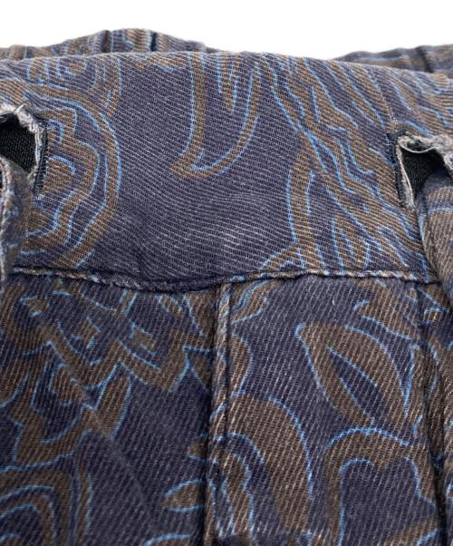 ESTNATION（エストネーション）ESTNATION (エストネーション) プリンテッドキュプライージーワイドパンツ ネイビー サイズ:XLの古着・服飾アイテム