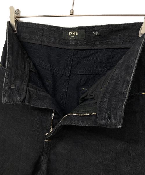 FENDI（フェンディ）FENDI (フェンディ) FILA (フィラ) デニムパンツ ブラック サイズ:30/34の古着・服飾アイテム