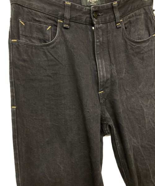 FENDI（フェンディ）FENDI (フェンディ) FILA (フィラ) デニムパンツ ブラック サイズ:30/34の古着・服飾アイテム
