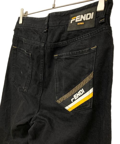 FENDI（フェンディ）FENDI (フェンディ) FILA (フィラ) デニムパンツ ブラック サイズ:30/34の古着・服飾アイテム