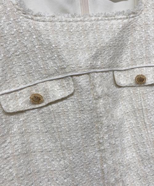 HER LIP TO（ハーリップトゥ）HER LIP TO (ハーリップトゥ) May Tweed Mini Dress/メイツイードミニドレス ホワイト サイズ:Mの古着・服飾アイテム