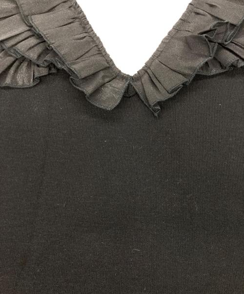 Snidel（スナイデル）Snidel (スナイデル) フリルペプラムノースリニットプルオーバー ブラック サイズ:ONEの古着・服飾アイテム