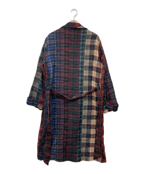 seven by seven（セブンバイセブン）seven by seven (セブンバイセブン) チェックロングコート レッド×ブルー サイズ:Lの古着・服飾アイテム