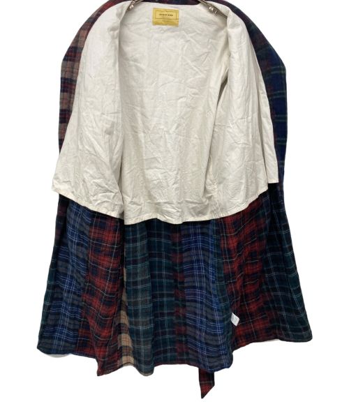 seven by seven（セブンバイセブン）seven by seven (セブンバイセブン) チェックロングコート レッド×ブルー サイズ:Lの古着・服飾アイテム