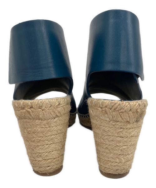 CELINE（セリーヌ）CELINE (セリーヌ) ウェッジソールサンダル ネイビー×ベージュ サイズ:41の古着・服飾アイテム