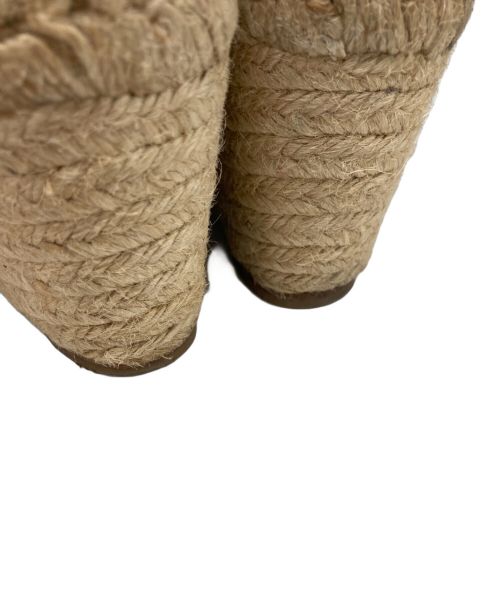 CELINE（セリーヌ）CELINE (セリーヌ) ウェッジソールサンダル ネイビー×ベージュ サイズ:41の古着・服飾アイテム